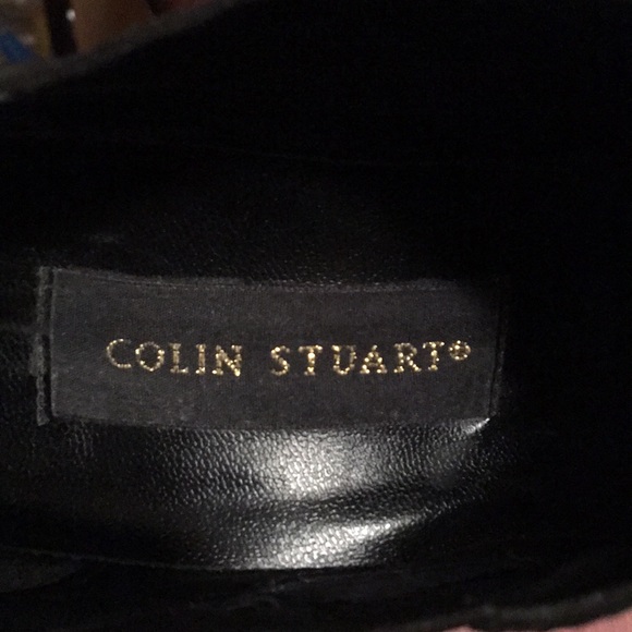 VICTORIA’S SECRET Boots COLIN STUART Booties Shoes Black Leather Heels Size 7.5 - Picture 5 of 6